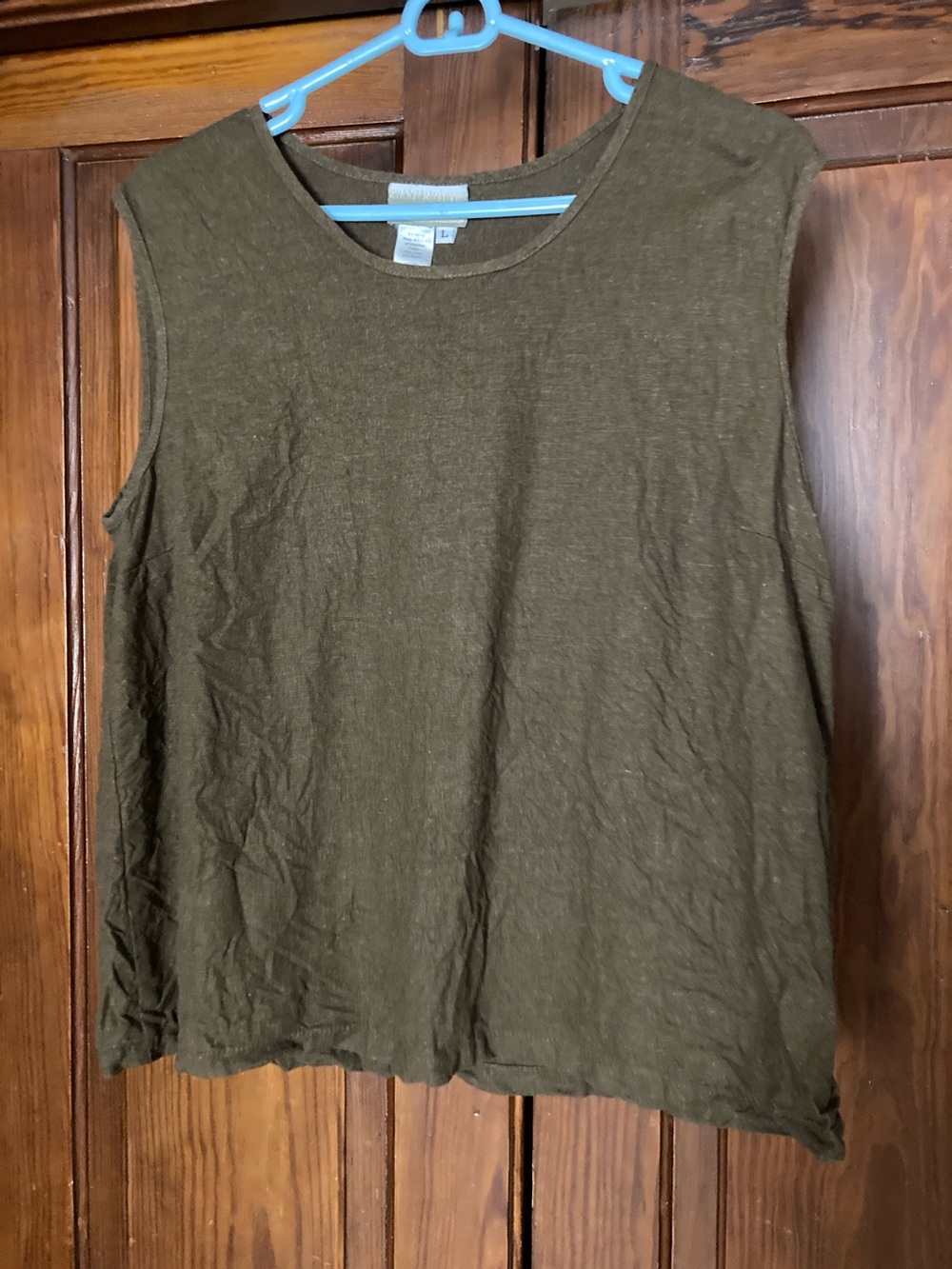 Coldwater Creek Chocolate Brown Linen Rayon Blend Sleeveless Tank Top Large